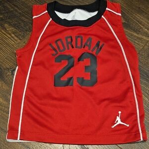 Air Jordan Kids Red White Basketball Tank Top Sz 24M